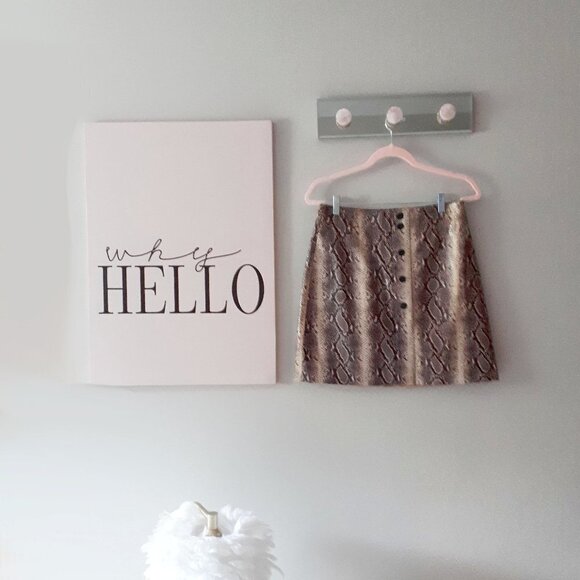 NWOT Sandro python snakeskin pattern leather mini skirt, L - Picture 12 of 13